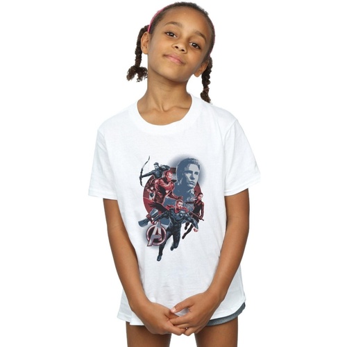 Abbigliamento Bambina T-shirts a maniche lunghe Marvel Avengers Endgame Shield Team Bianco