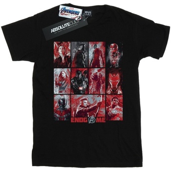 Abbigliamento Bambina T-shirts a maniche lunghe Marvel Avengers Endgame Brushed Panels Nero