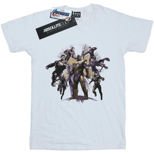 Abbigliamento Bambina T-shirts a maniche lunghe Marvel Avengers Endgame Vs Thanos Bianco