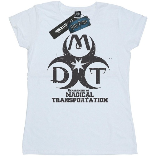Abbigliamento Donna T-shirts a maniche lunghe Harry Potter Department Of Magical Transportation Logo Bianco