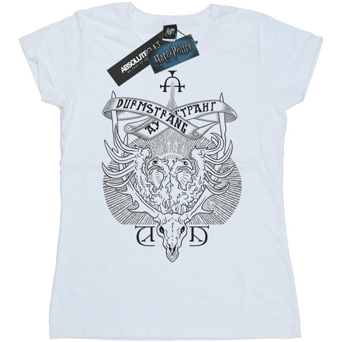 Abbigliamento Donna T-shirts a maniche lunghe Harry Potter Durmstrang Institute Crest Bianco