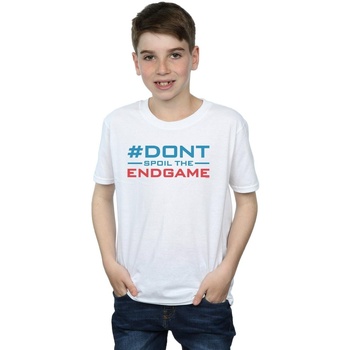 Abbigliamento Bambino T-shirt maniche corte Marvel Avengers Endgame Don't Spoil The Endgame Bianco