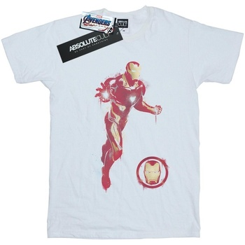 Abbigliamento Bambina T-shirts a maniche lunghe Marvel Avengers Endgame Painted Iron Man Bianco