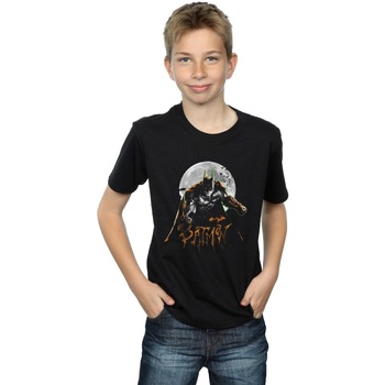 Abbigliamento Bambino T-shirt maniche corte Dc Comics Batman Arkham Knight Halloween Moon Nero