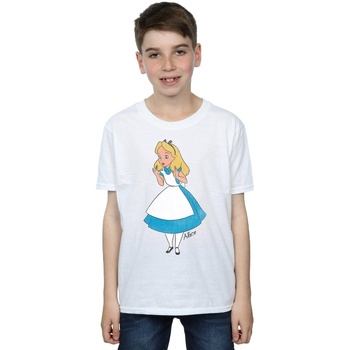Abbigliamento Bambino T-shirt maniche corte Disney Alice In Wonderland Surprised Alice Bianco