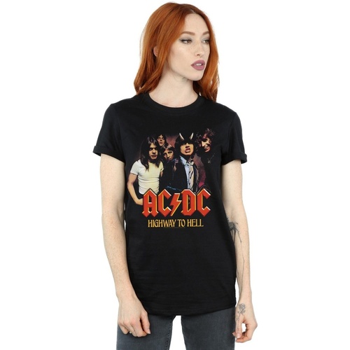 Abbigliamento Donna T-shirts a maniche lunghe Acdc Highway To Hell Group Nero