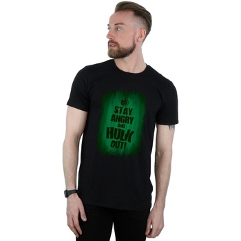 Abbigliamento Uomo T-shirts a maniche lunghe Marvel Hulk Stay Angry Nero