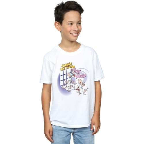 Abbigliamento Bambino T-shirt maniche corte Animaniacs Pinky And The Brain Take Over The World Bianco