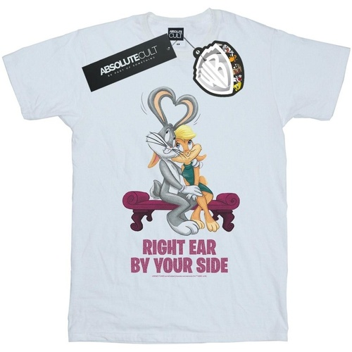 Abbigliamento Bambino T-shirt & Polo Dessins Animés Bugs And Lola Valentine's Cuddle Bianco