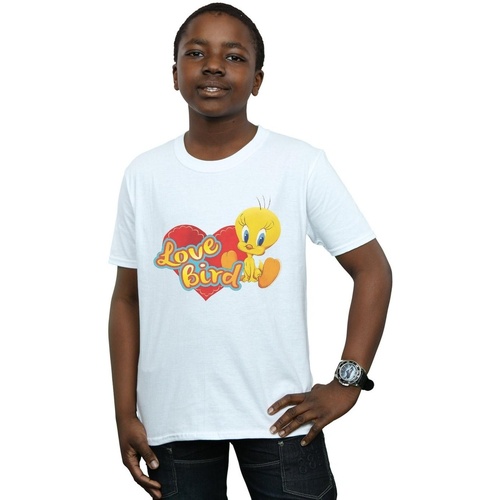 Abbigliamento Bambino T-shirt maniche corte Dessins Animés Tweety Pie Valentine's Day Love Bird Bianco