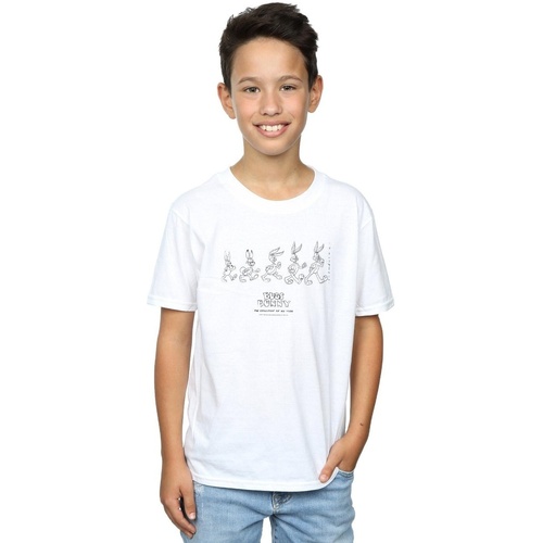 Abbigliamento Bambino T-shirt maniche corte Dessins Animés Bugs Bunny Evolution Bianco