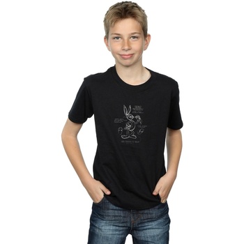 Abbigliamento Bambino T-shirt maniche corte Dessins Animés Bugs Bunny Drawing Instruction Nero