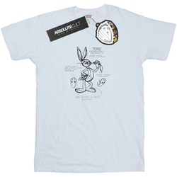 Abbigliamento Bambino T-shirt maniche corte Dessins Animés Bugs Bunny Drawing Instruction Bianco