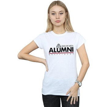 Abbigliamento Donna T-shirts a maniche lunghe Harry Potter Hogwarts Alumni Gryffindor Bianco