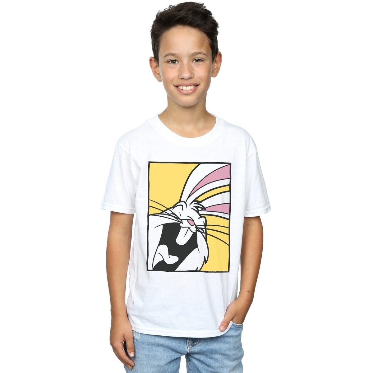 Abbigliamento Bambino T-shirt maniche corte Dessins Animés Bugs Bunny Laughing Bianco