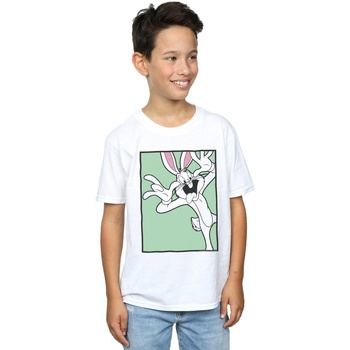 Abbigliamento Bambino T-shirt maniche corte Dessins Animés Bugs Bunny Funny Face Bianco