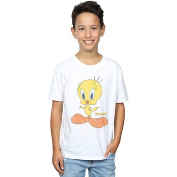 Abbigliamento Bambino T-shirt maniche corte Dessins Animés Tweety Pie Distressed Bianco