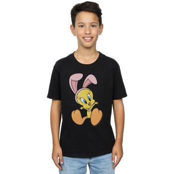 Abbigliamento Bambino T-shirt & Polo Dessins Animés Tweety Pie Bunny Ears Nero