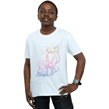 Abbigliamento Bambino T-shirt maniche corte Dessins Animés Tweety Pie Easter Egg Sketch Bianco