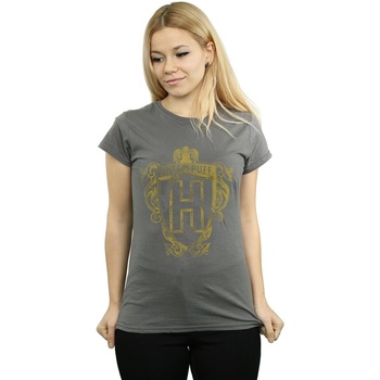 Abbigliamento Donna T-shirts a maniche lunghe Harry Potter Hufflepuff Badger Crest Multicolore