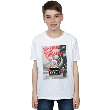 Abbigliamento Bambino T-shirt maniche corte Dessins Animés The Fight Before Christmas Bianco