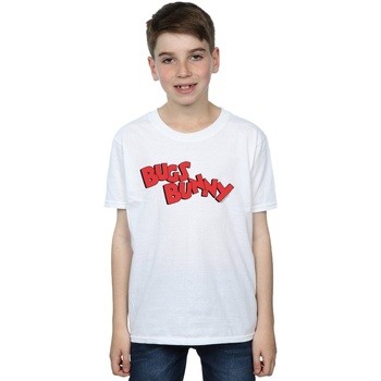 Abbigliamento Bambino T-shirt & Polo Dessins Animés Bugs Bunny Name Bianco