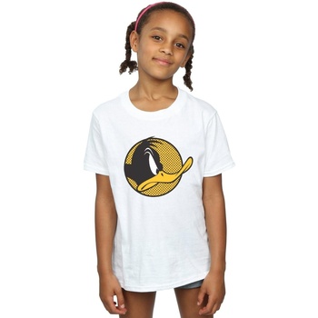 Abbigliamento Bambina T-shirts a maniche lunghe Dessins Animés Daffy Duck Dotted Profile Bianco