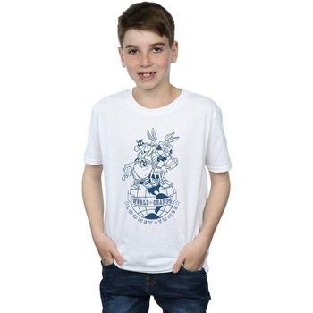 Abbigliamento Bambino T-shirt maniche corte Dessins Animés World Champs Bianco