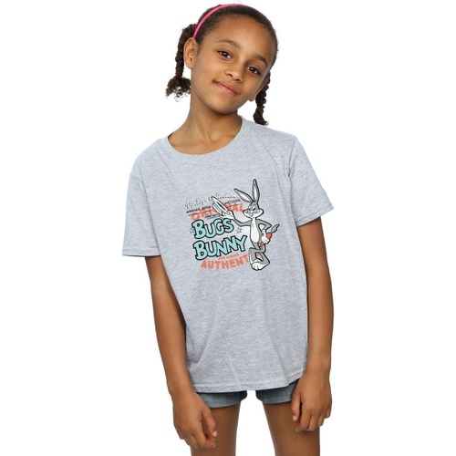 Abbigliamento Bambina T-shirts a maniche lunghe Dessins Animés Vintage Bugs Bunny Grigio