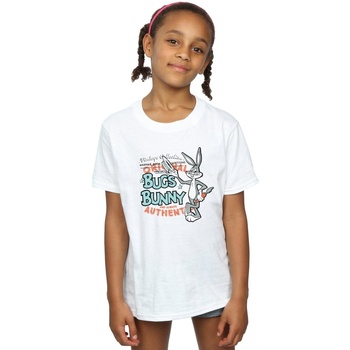 Abbigliamento Bambina T-shirts a maniche lunghe Dessins Animés Vintage Bugs Bunny Bianco