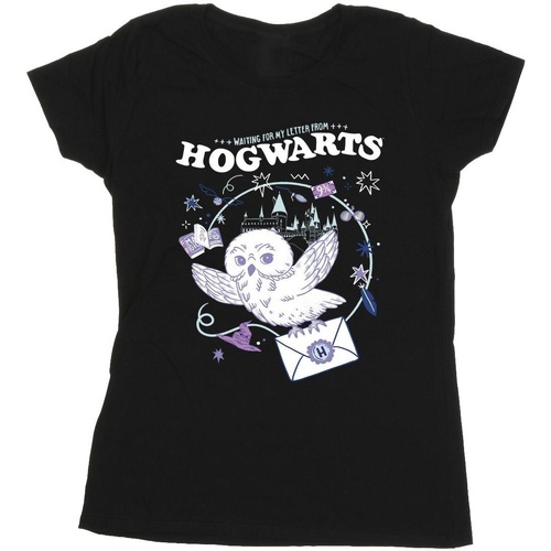 Abbigliamento Donna T-shirts a maniche lunghe Harry Potter Owl Letter From Hogwarts Nero