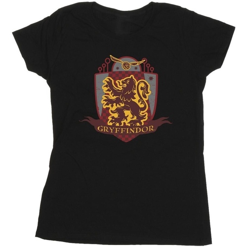 Abbigliamento Donna T-shirts a maniche lunghe Harry Potter Gryffindor Chest Badge Nero