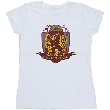 Abbigliamento Donna T-shirts a maniche lunghe Harry Potter Gryffindor Chest Badge Bianco