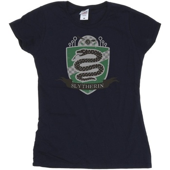 Abbigliamento Donna T-shirts a maniche lunghe Harry Potter Slytherin Chest Badge Blu