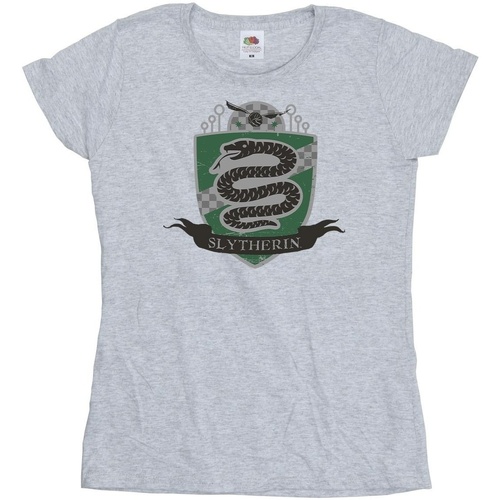 Abbigliamento Donna T-shirts a maniche lunghe Harry Potter Slytherin Chest Badge Grigio