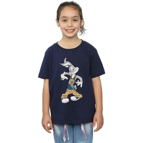 Abbigliamento Bambina T-shirts a maniche lunghe Dessins Animés Bugs Bunny Rapper Blu