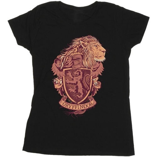 Abbigliamento Donna T-shirts a maniche lunghe Harry Potter Gryffindor Sketch Crest Nero