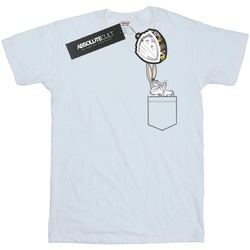 Abbigliamento Bambina T-shirts a maniche lunghe Dessins Animés Bugs Bunny Faux Pocket Bianco