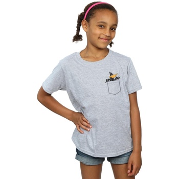 Abbigliamento Bambina T-shirts a maniche lunghe Dessins Animés Daffy Duck Faux Pocket Grigio