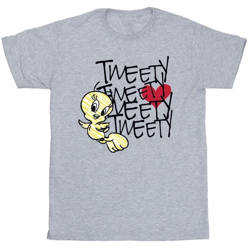 Abbigliamento Bambino T-shirt & Polo Dessins Animés Tweety Love Heart Grigio