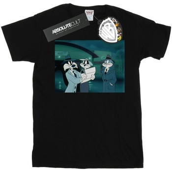 Abbigliamento Bambina T-shirts a maniche lunghe Dessins Animés Bugs Bunny Sylvester Letter Nero