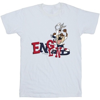 Abbigliamento Bambino T-shirt maniche corte Dessins Animés Bugs & Taz England Bianco