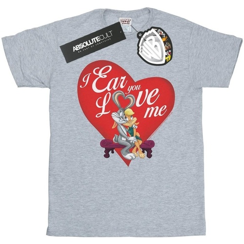 Abbigliamento Bambina T-shirts a maniche lunghe Dessins Animés Bugs Bunny And Lola Valentine's Day Love Me Grigio