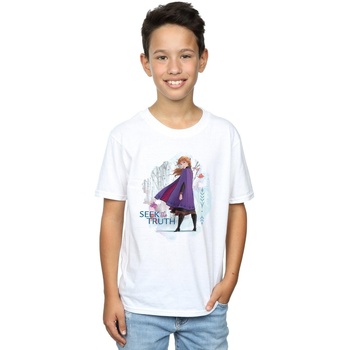 Abbigliamento Bambino T-shirt maniche corte Disney Frozen 2 Anna Seek The Truth Bianco