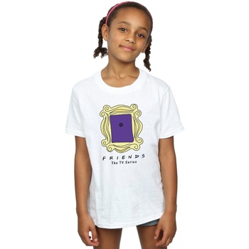 Abbigliamento Bambina T-shirts a maniche lunghe Friends Door Peephole Bianco