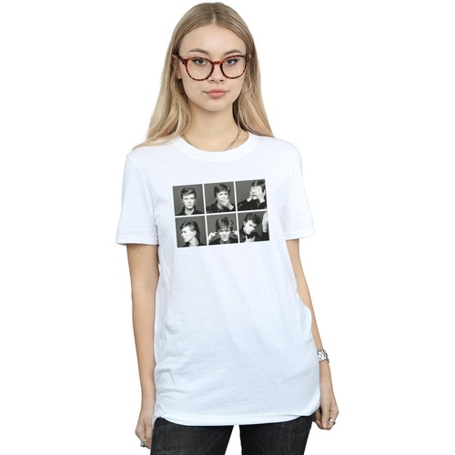Abbigliamento Donna T-shirts a maniche lunghe David Bowie Photo Collage Bianco