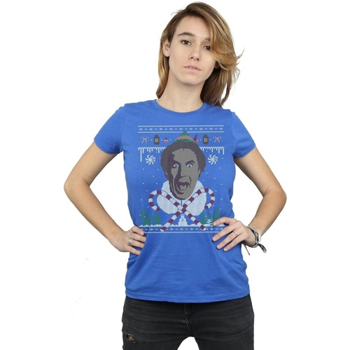 Abbigliamento Donna T-shirts a maniche lunghe Elf Christmas Fair Isle Blu