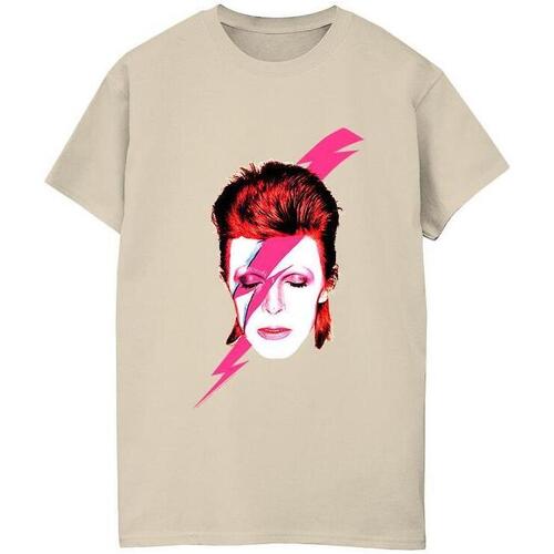 Abbigliamento Donna T-shirts a maniche lunghe David Bowie Aladdin Sane Beige