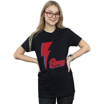 Abbigliamento Donna T-shirts a maniche lunghe David Bowie Red Bolt Nero