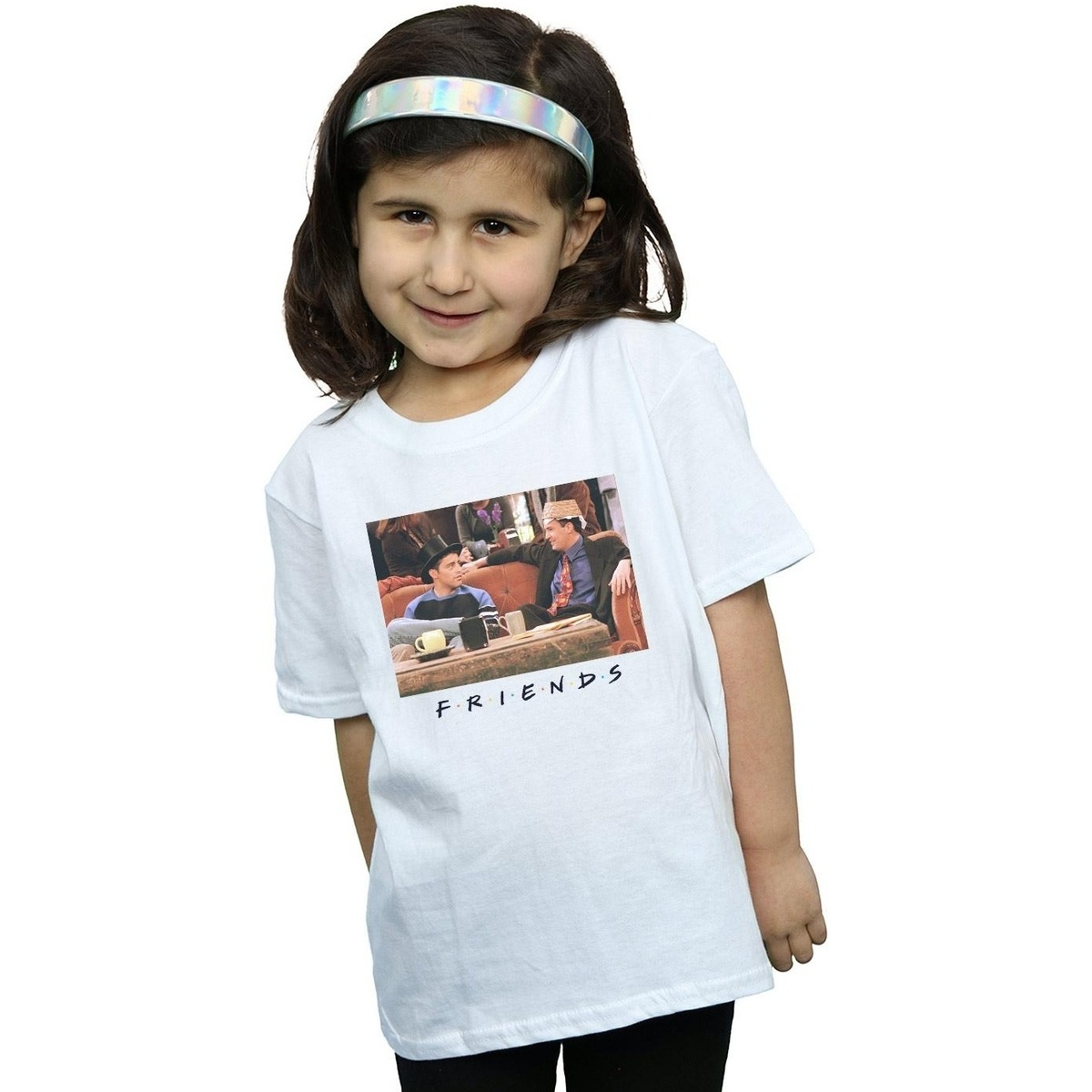 Abbigliamento Bambina T-shirts a maniche lunghe Friends Joey And Chandler Hats Bianco